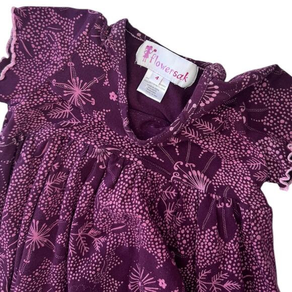 Flowersak Purple Floral Dress - Size 4 - Picture 4 of 4